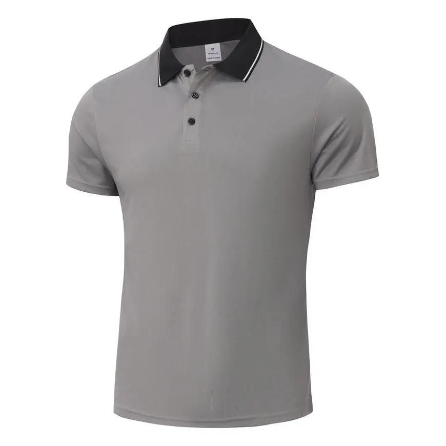 Breathable Ice Silk Lapel Polo Shirt, Quick Dry Short Sleeve, Custom Logo Embroidery Print, Cross-Border Hot Selling Advertising Team Shirt, Summer Casual Cultural Uniform.