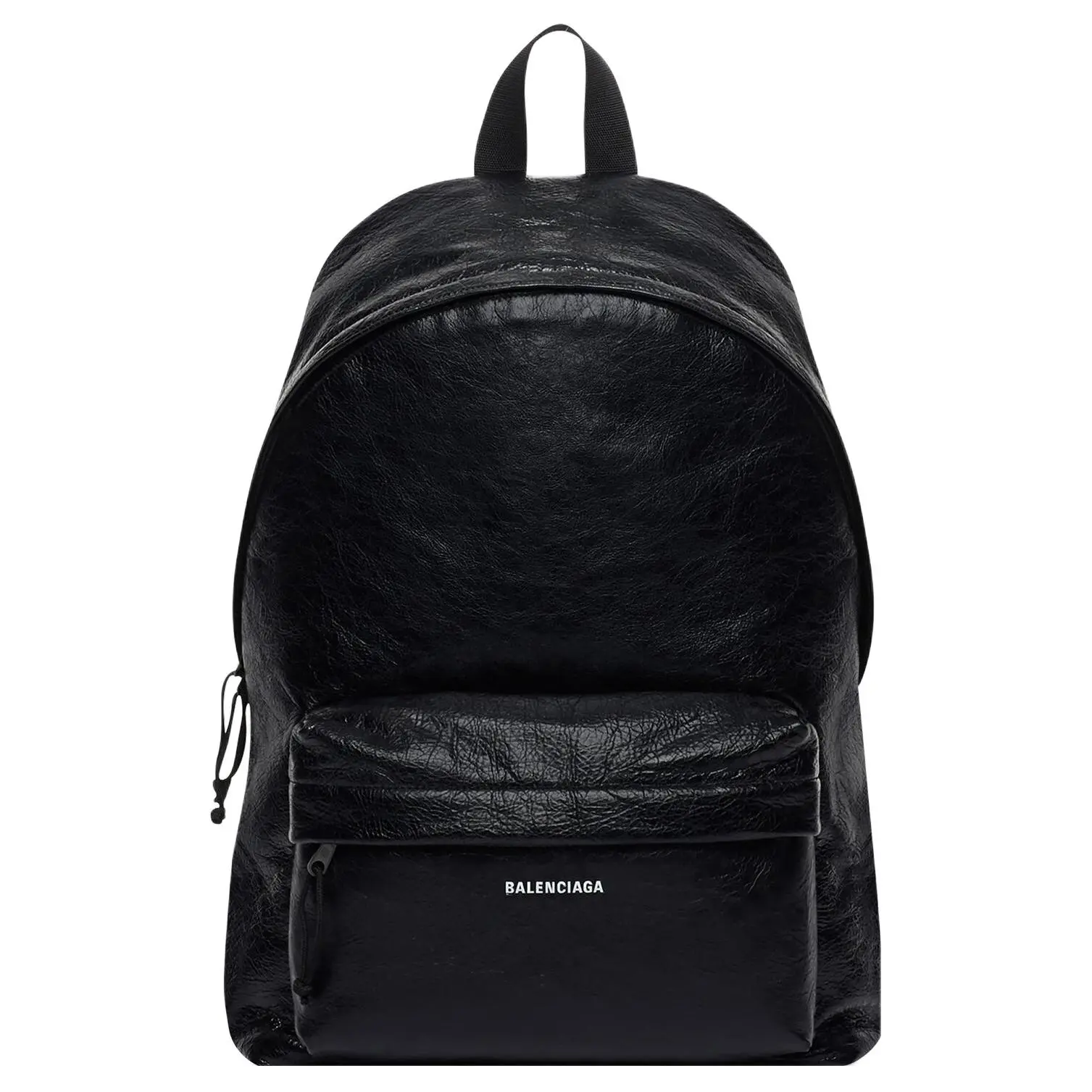 Balenciaga Explorer Valentine’s Day 26 Collection Letter-Logo Zippered Backpack for Men in Black Leather