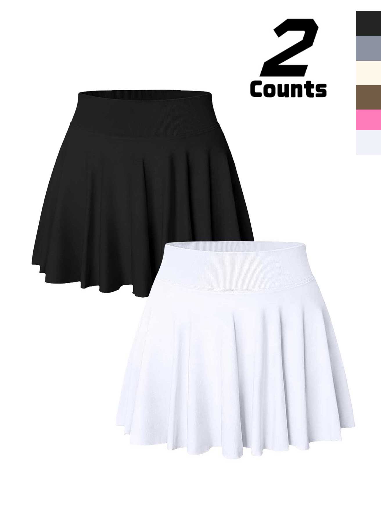 Women's Solid Color Pleated Skort, Sporty Casual Pocket Skort for Tennis Yoga Gym, Ladies Sportswear for Spring & Fall, Womenswear, Tennis Skorts, Athletic Skort