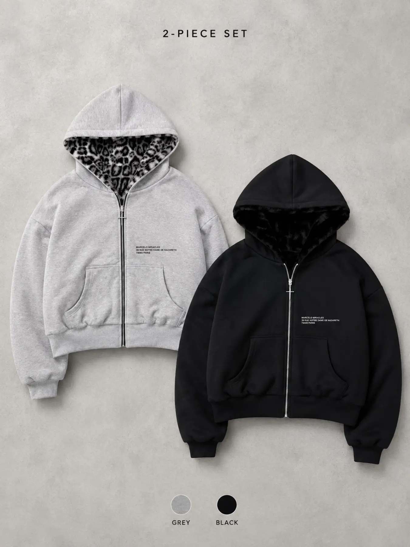 Men's 2-Piece Reversible Hoodie, & Set, Cozy Fleece Reverse, Casual Loose-Fitting, Fall Season, Unlined, Plain Surface