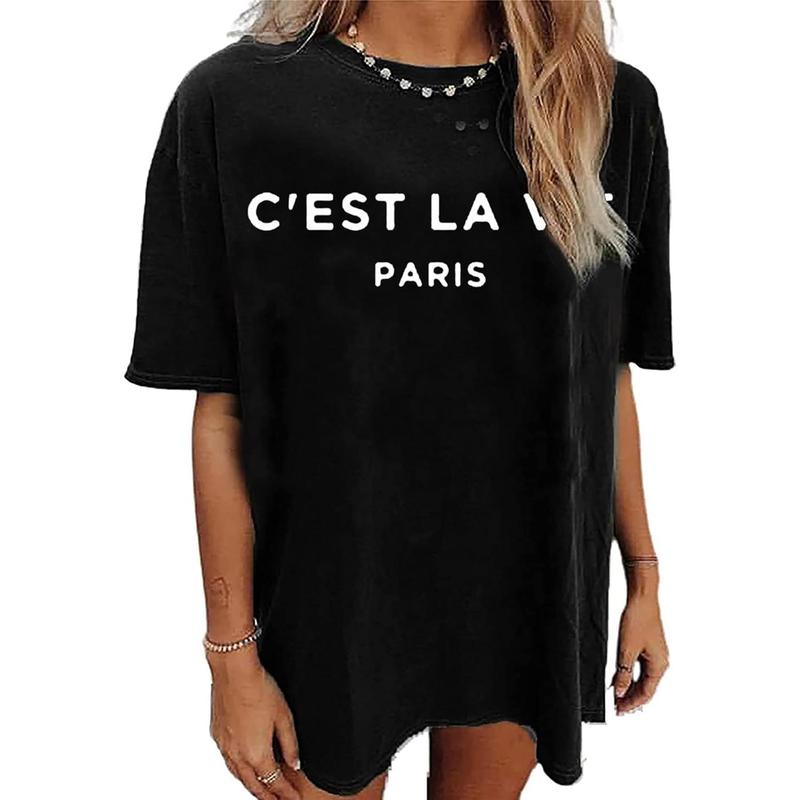 Men's Baggy Essential Vintage Letter Graphic T-Shirt, Casual Summer Short-Sleeve Flat Top for Pairing with Skirts & Joggers