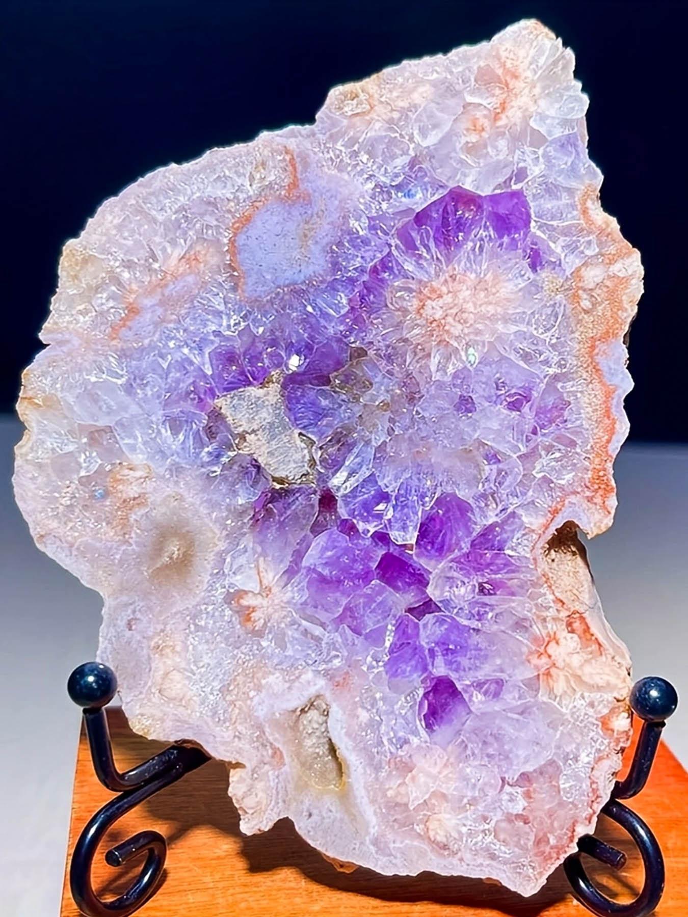 Pink Amethyst Quartz Agate Crystal Sliced Rough Specimen, Creative Gift & Diy Jewelry Accessories, Home Art Decoration, Natural Crystals