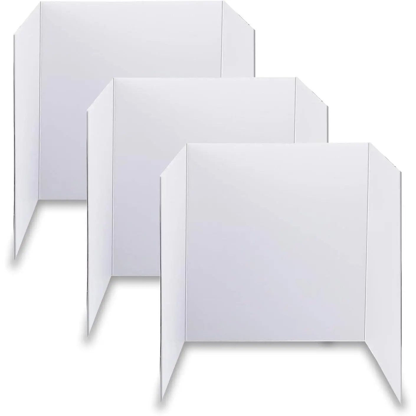3 pcs Small White Tri-Fold Display Boards 21 x 14 Inches Corrugated Trifold Poster Boards for School Projects Science Fairs Business Presentations and Exhibitions