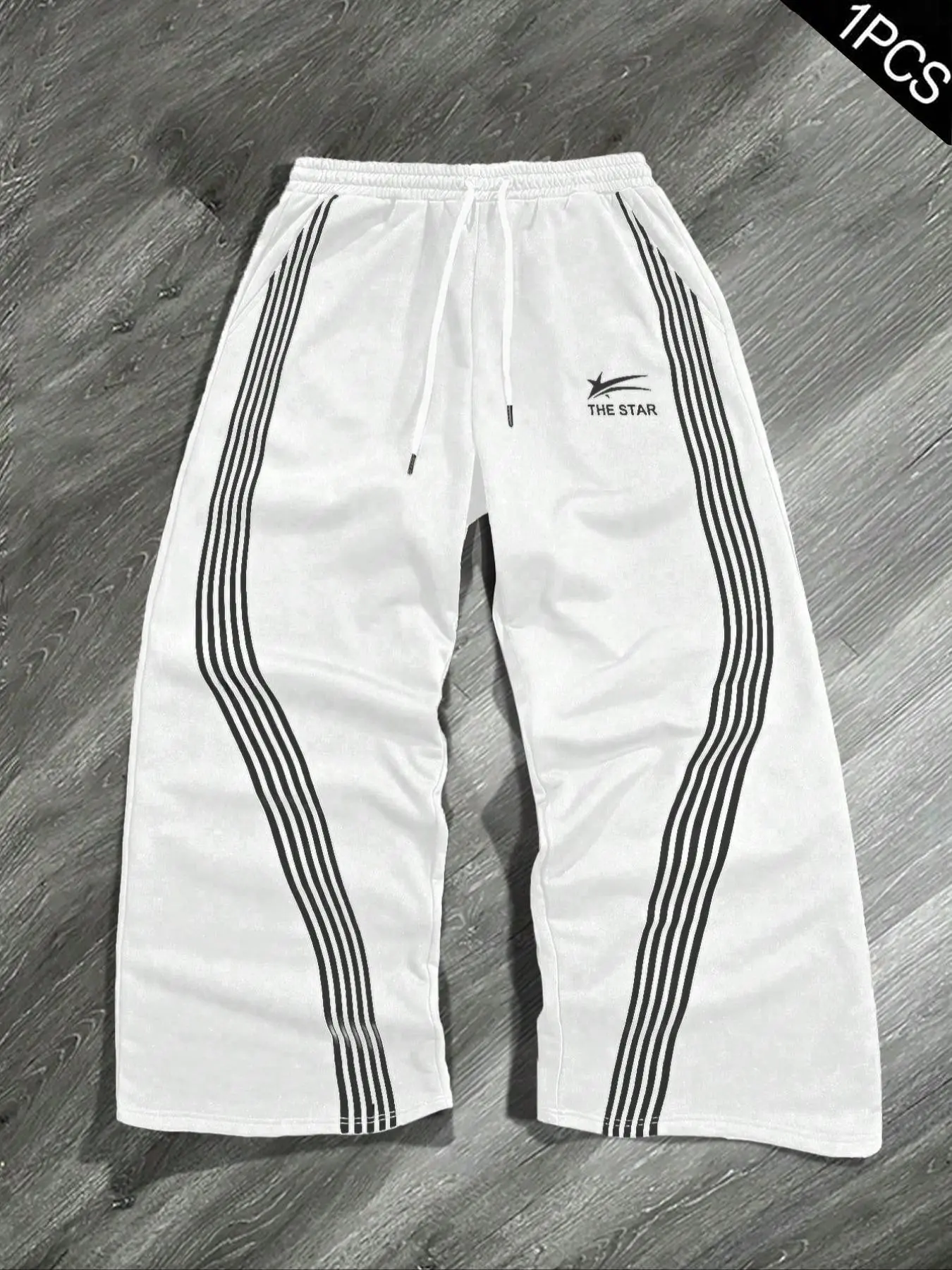 Men's Side Stripe Drawstring Waist Sweatpants, Casual Regular Fit Pocket Straight Leg Pants for Fall & Winter, Men's Trousers for Daily Wear