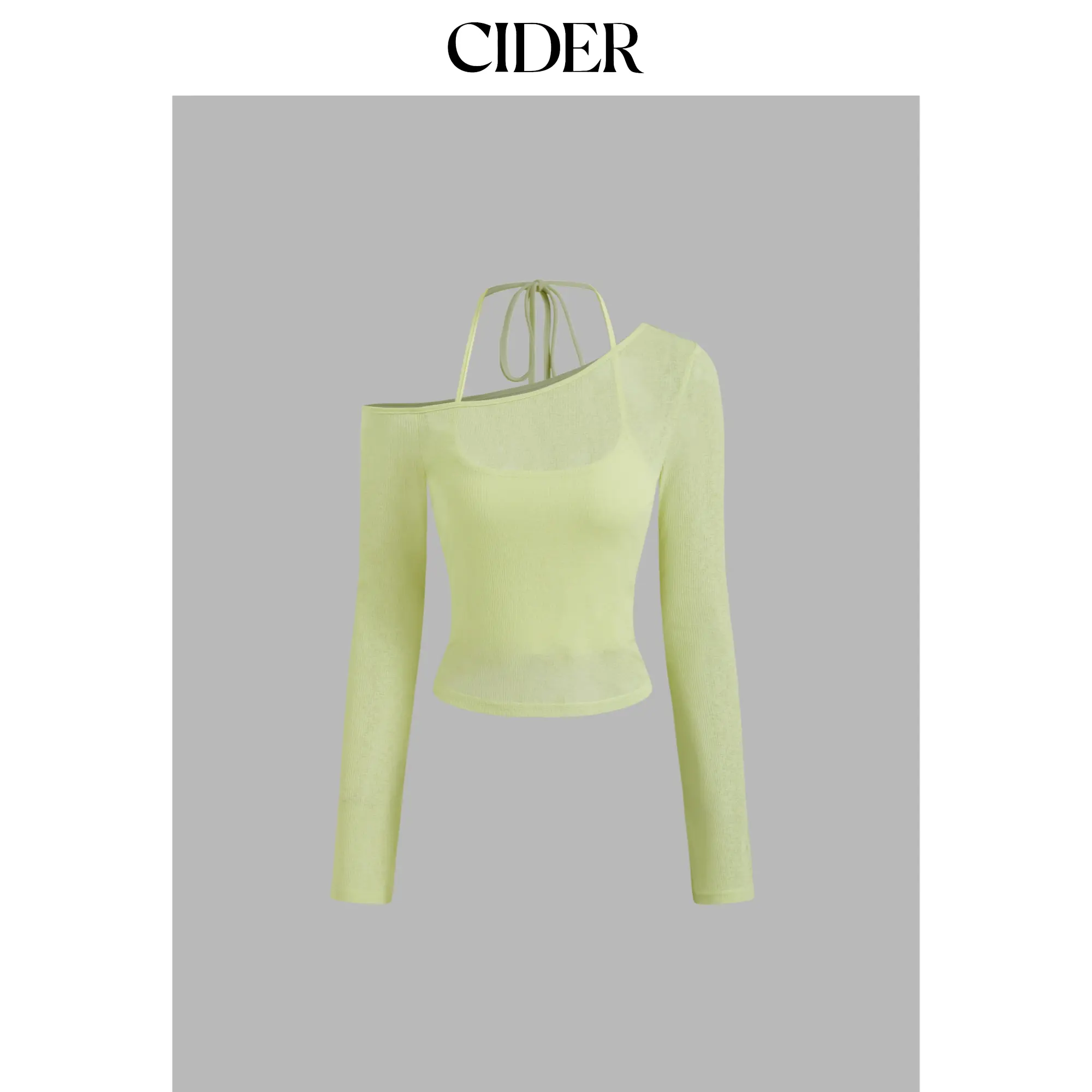 Cider Asymmetrical Neckline Top With Halter Crop Top SummerFinds