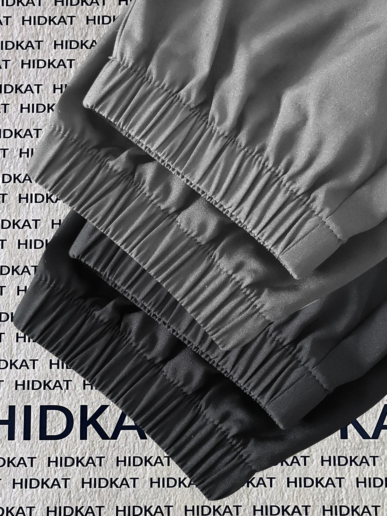 Men's 2-piece set with multiple pockets, workwear, and leggings in plus size Tall, loose drawstring casual sports pants Multi colored American street fashion, flowing workwear, sanitary pants