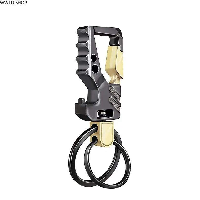 Men's Multifunctional Carabiner Keychains - Outdoor Survival EDC Gear, Durable Auto Key Holder, Bottle Opener Ring, Tactical Fashion Accessory for Everyday Carry & Travel, Compact Gift for Boyfriend, Travel Accessory, Compact Width, Rugged Auto Key