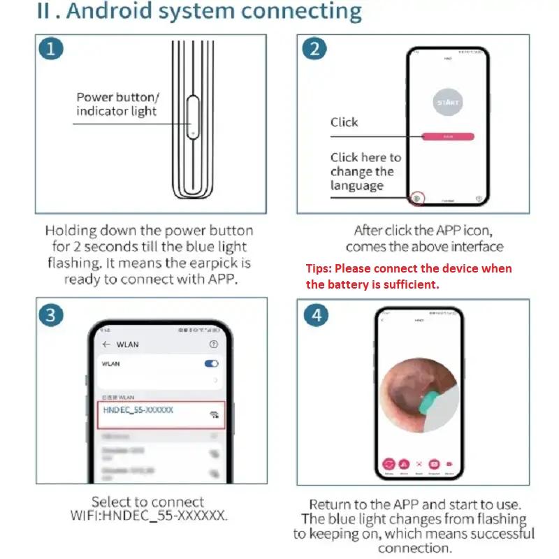 Waterproof Ear Wax Remover Set with Accessories, 1 Set Portable Ear Wax Cleaner with Camera & Led Light, Ear Cleaning Tool Set for Daily Use, Ear Wax Removal Tool