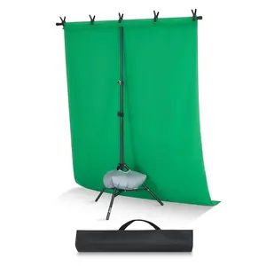 【DealsForYouDays】VEVOR Backdrop Stand, 5x 6.5 ft Adjustable Photo Backdrop Stand Kit, Portable Background Backdrop Stand with 3 Crossbars, Heavy Duty Projector Screen Stand, for Wedding, Photo Video Studio Party