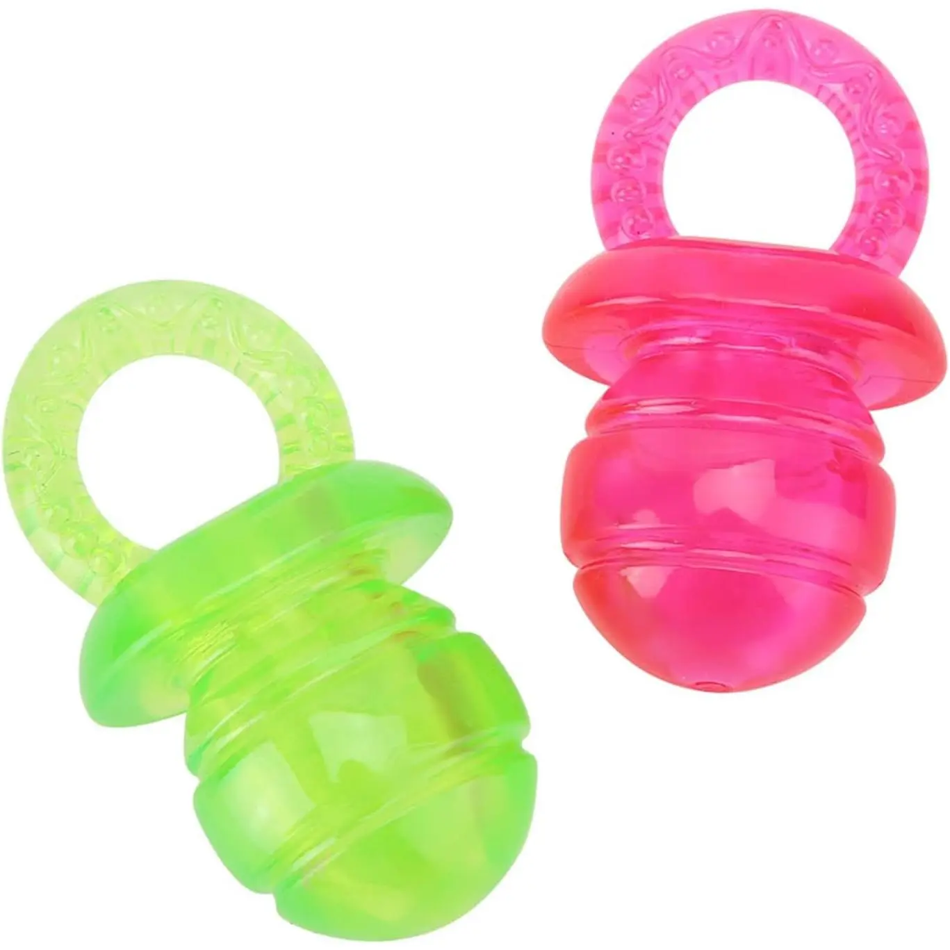 1 Red  Pacifier for Small Dogs and 1 Green Rubber Puppy Pacifier for Small Dogs, Kittens and Other Small Pets Playing or Chewing,  in Sounder, 3.1 x 2 x 2in