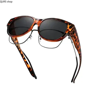 Tortoiseshell Over-The-Glasses Sports Sunglasses With UV400 Polarized Lenses, Myopia Friendly Street Style Shades Ideal For Daily Outdoor Activities