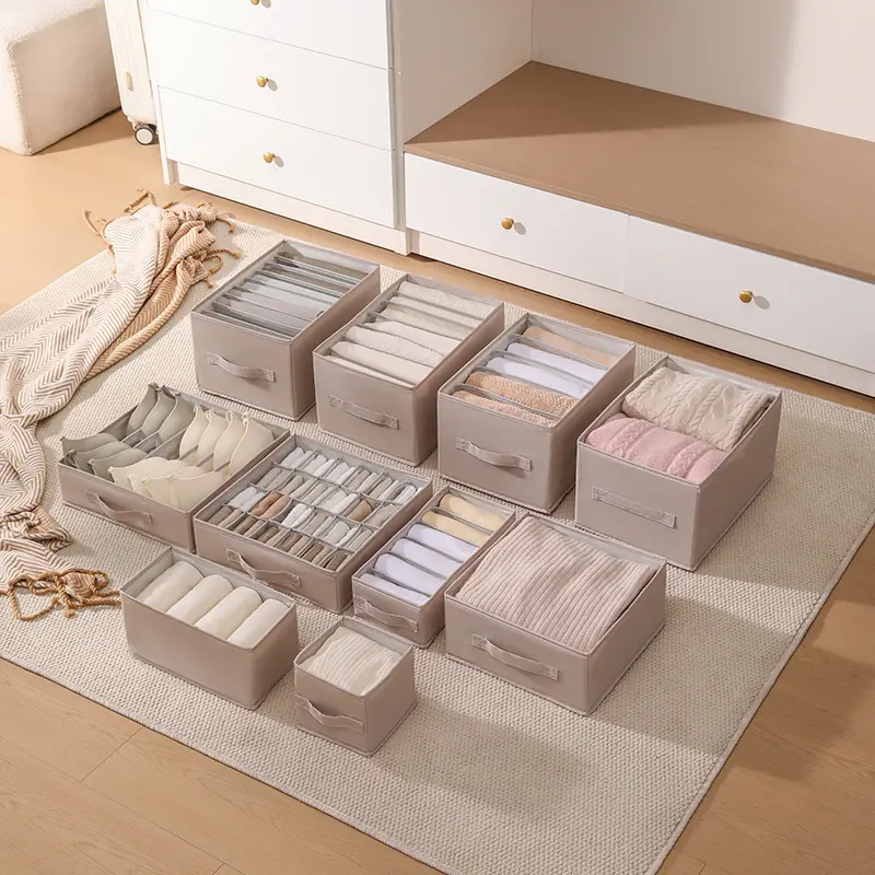 Underwear Storage Box 3-in-1 Underwear Bra Socks Divided Sorting Box Clothes Storage Box Drawer Style