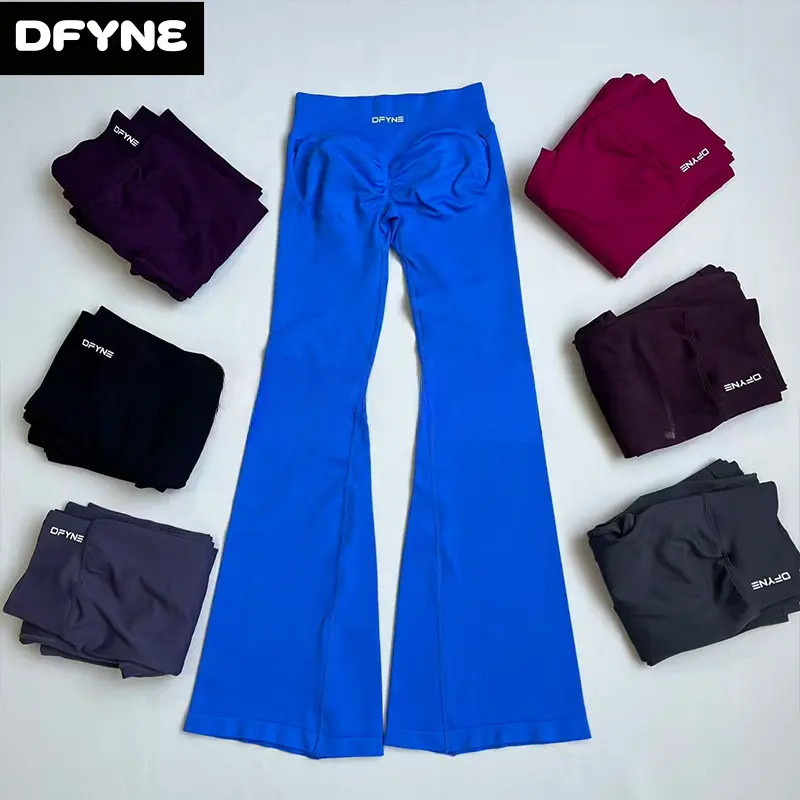 DFYNE IMPACT High Waisted Flare Leggings| Seamless Bootcut Yoga Pants for Women with Tummy Control, Gym Sportswear Bottoms, Fitness Pants, High Waist Activewear