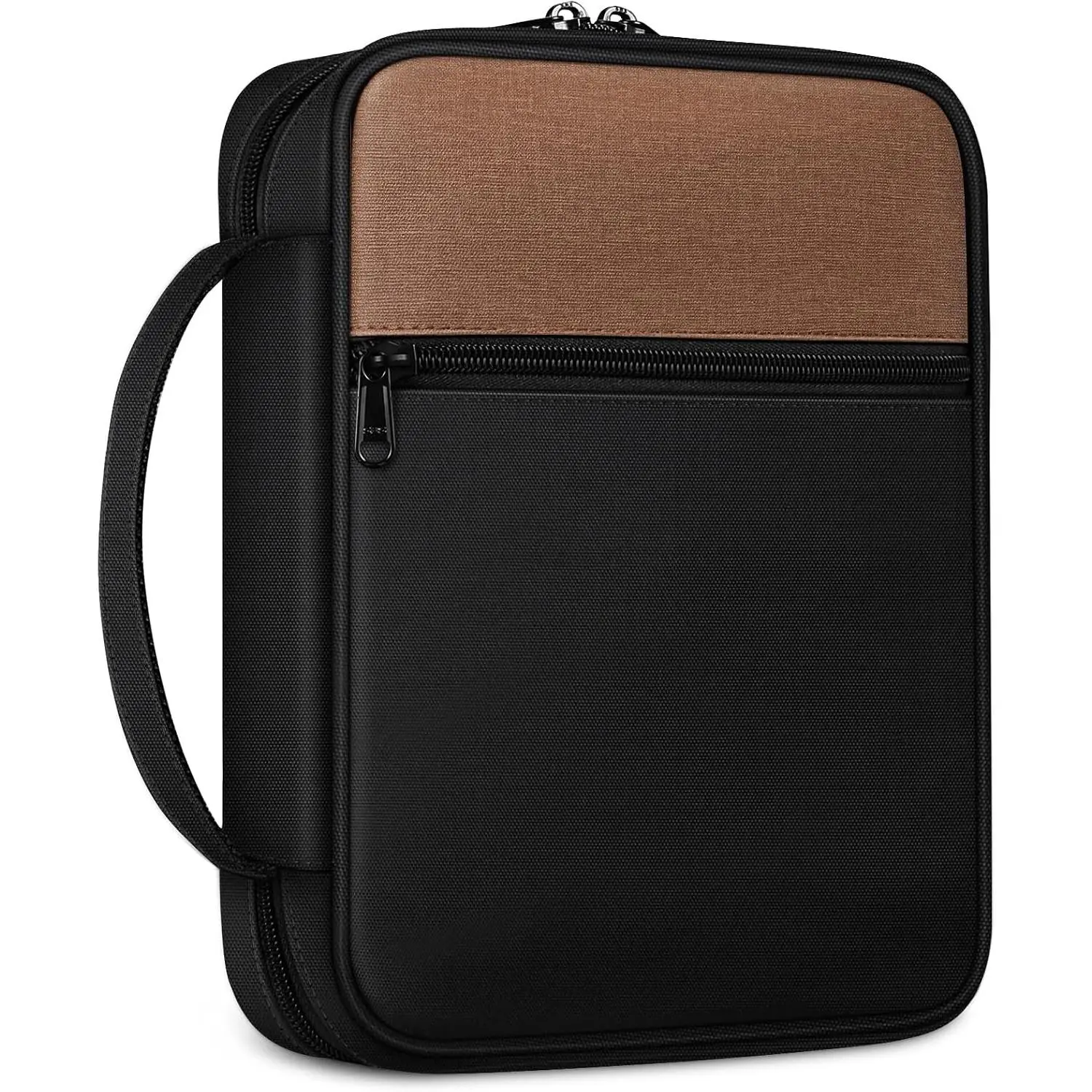Finpac Polyester Bible Cover - 11x8x2.3" Ipad/Bible Carrying Case with Handle, Zippered Pocket, Multiple Colors, Protective Church Bag Gift for Women Men