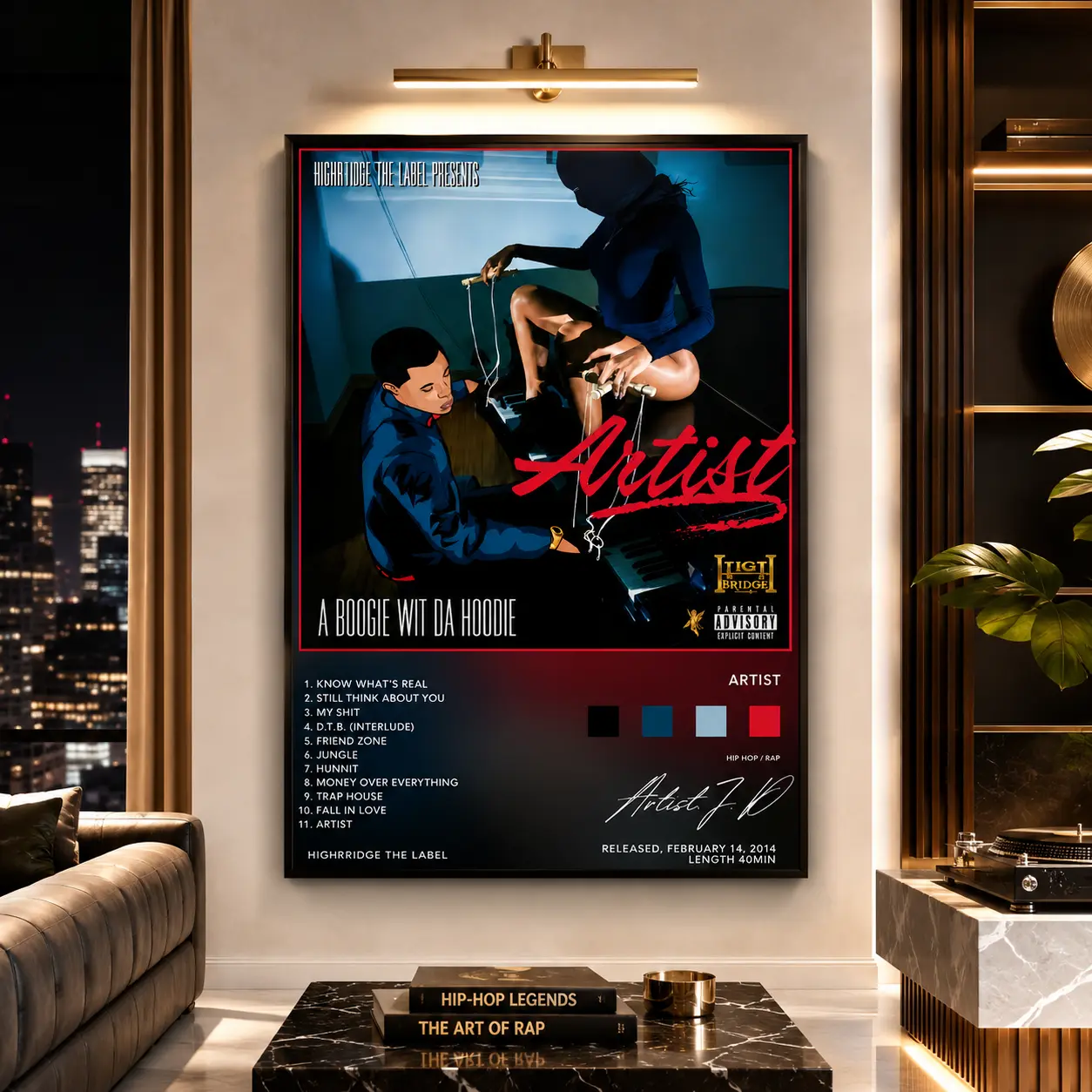 A Boogie Wit Da Hoodie Rap Wall Art Poster - "Artist" Canvas Print, Home Decor Artwork, Hanging Decoration Gift for Music Lovers' Bedrooms & Dorms, Hip Hop Wall Art, Rap Music Poster, Music Room Decor, Canvas Prints