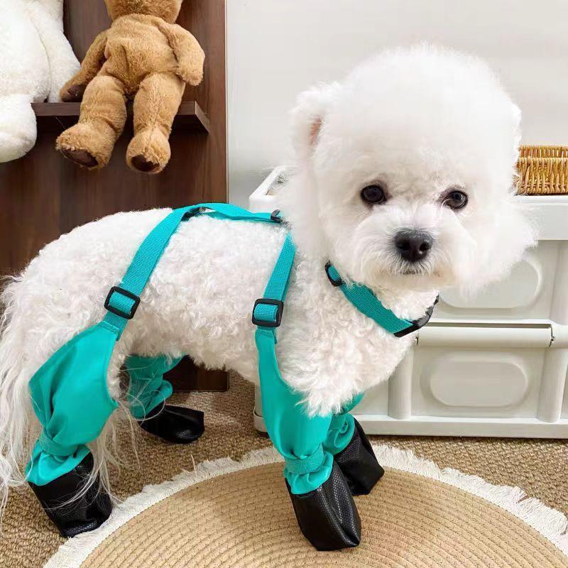 2025 NEW Dog Harness Boots - Large Dog Rain Boots with Leg Straps, Waterproof Winter Snow Pants & Non-Slip Reflective Paw Protectors for Walking and Hiking