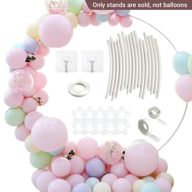 1.5/1.8m Plastic Balloon Arch Kit Round Balloon Garland Stand Frame Reusable Stable Decor Frame Balloon Arch Decoration For Birthday Party Wedding Anniversary Party Supplies