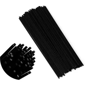 50pcs 9in/23cm 0.118in/3mm Black Fibre Reed Thick Oil Diffuser Sticks Fragrance Refill for Home Office Spa and Bedroom