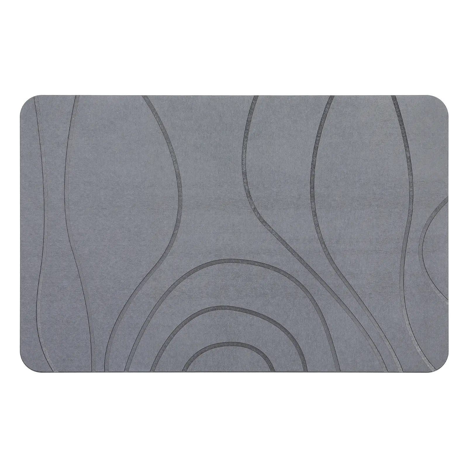 Quick-Dry Diatomaceous Earth Bath Mat - Non-Slip Stone Rug with Abstract Wave Absorbent Design - Hard Diatomite, Odor Resistant - For Bathroom, Kitchen, Pet Area - Size: 39x60cm, Color: Illusion