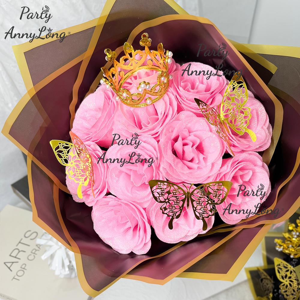 Glitter Rose Bouquet, 1 Count Eternal Artificial Rose Bouquet with No Assembly Required, Romantic Valentine's Day, Wedding, Anniversary and Engagement Gift, Glitter Rose Birthday and Christmas Gift, Artificial Roses Bouquet #TOP PICKS