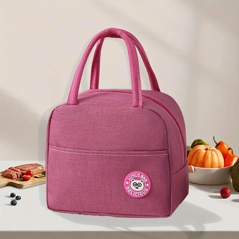 Insulated Lunch Bag, 1 Count Waterproof Lunch Storage Bag with Handle, Portable for Home School Office Outdoor Camping Picnic, Multifunctional Insulated Bag, Lunch Cooler Bag