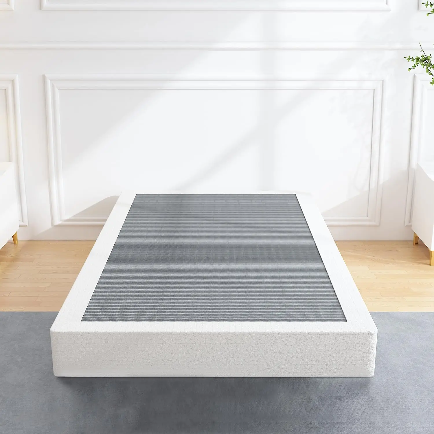 5 Inch  Box Spring Heavy Duty Metal Mattress Foundation | Easy Clean Cover Included, 3000lbs Max Weight Capacity, Non-Slip, No Noise, Easy Assembly