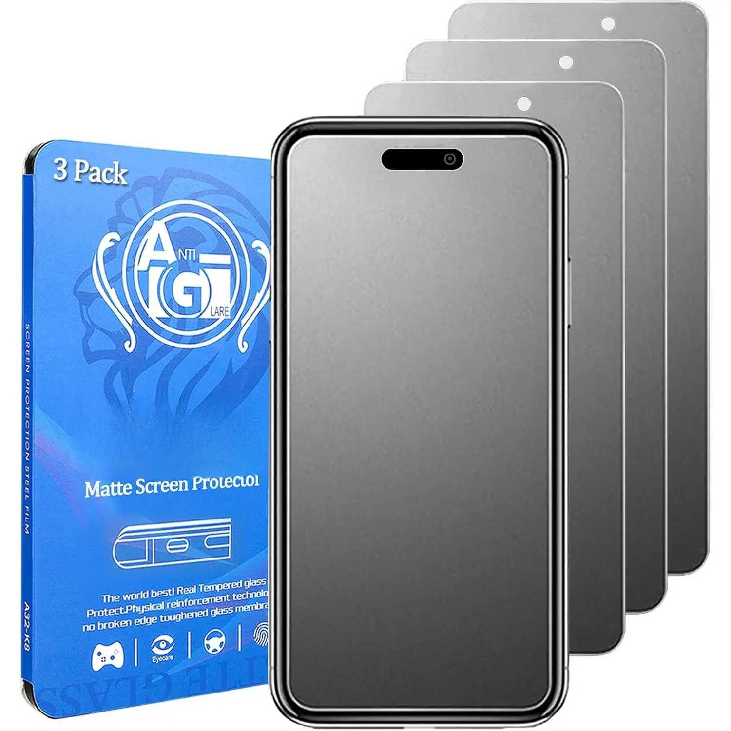 3 Pack Matte Tempered Glass for  14 Pro Max Matte Screen Protector Anti-Glare Anti-Fingerprint Anti-Scratch Case Friendly Bubble Free for   14 Pro Max, 6.7"