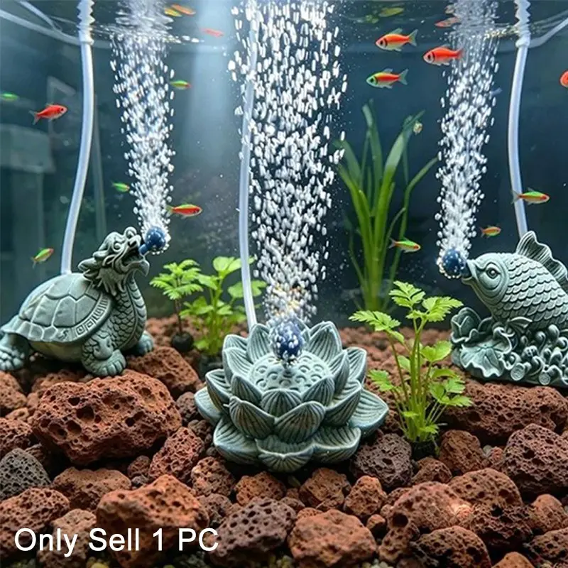 Fish Tank Aeration Decorative Ornament, Aquatic Landscape Sandstone Decoration, Oxygen Pump Accessory, Integrated Aeration Display Piece
