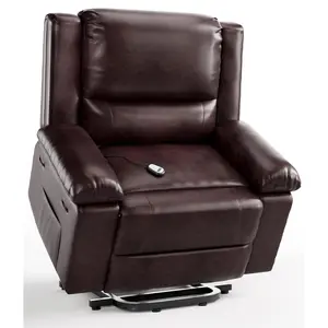 Electric Power Lift Recliner Chair for Seniors – Heavy Duty PU Leather Lounge with Heat & Massage – Adjustable Backrest & Footrest – Mobility Support, 400 lbs Capacity – Living Room or Bedroom