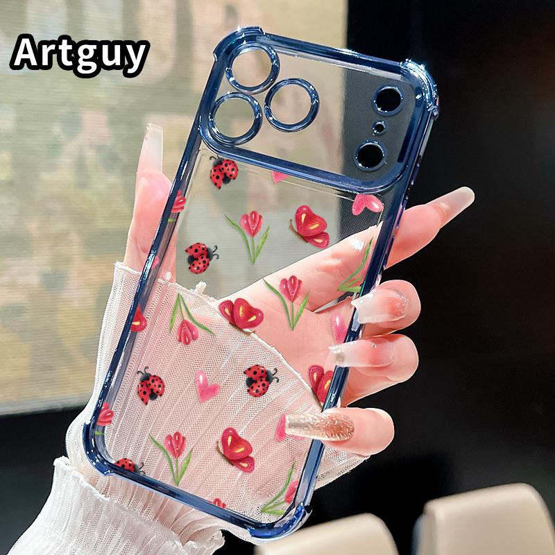 Ladybug Floral Dream Pattern Phone Case for iPhone 17 Pro Max 16 15 Plus Air 14 13 12 11 E Electroplated Cover with Airbag Shockproof Soft Silicone Casing Ladybug Floral Dream Pattern Phone Case for iPhone 17 Pro Max 16 15 Plus Air 14 13 12 11 E Electroplated Cover with Airbag Shockproof Soft Silicone Casing