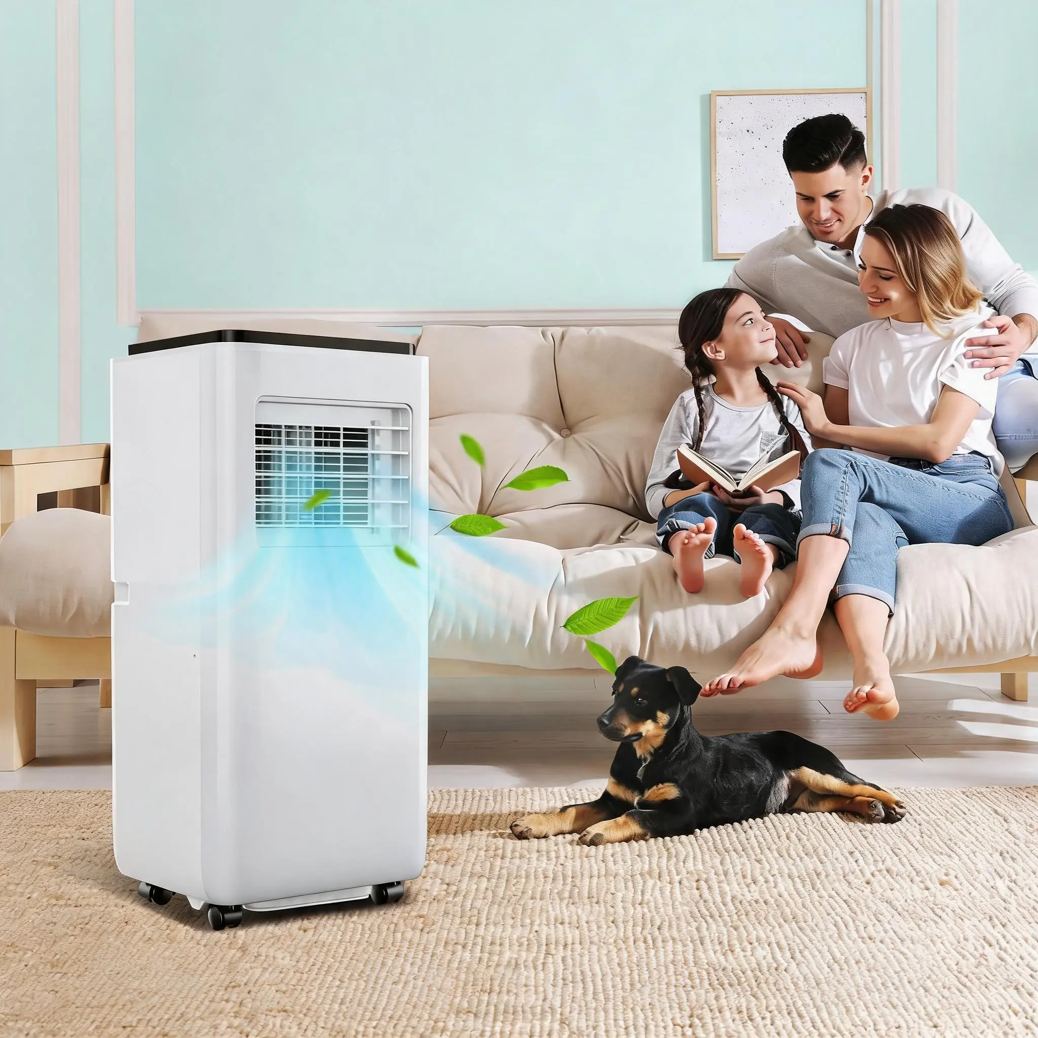 15,000 BTU R32 Portable Air Conditioner for Up to 850 Sq.Ft. Living Rooms & Bedrooms, 3-in-1 Cooling, Dehumidifier & Fan with Remote, Window Kit & Timer