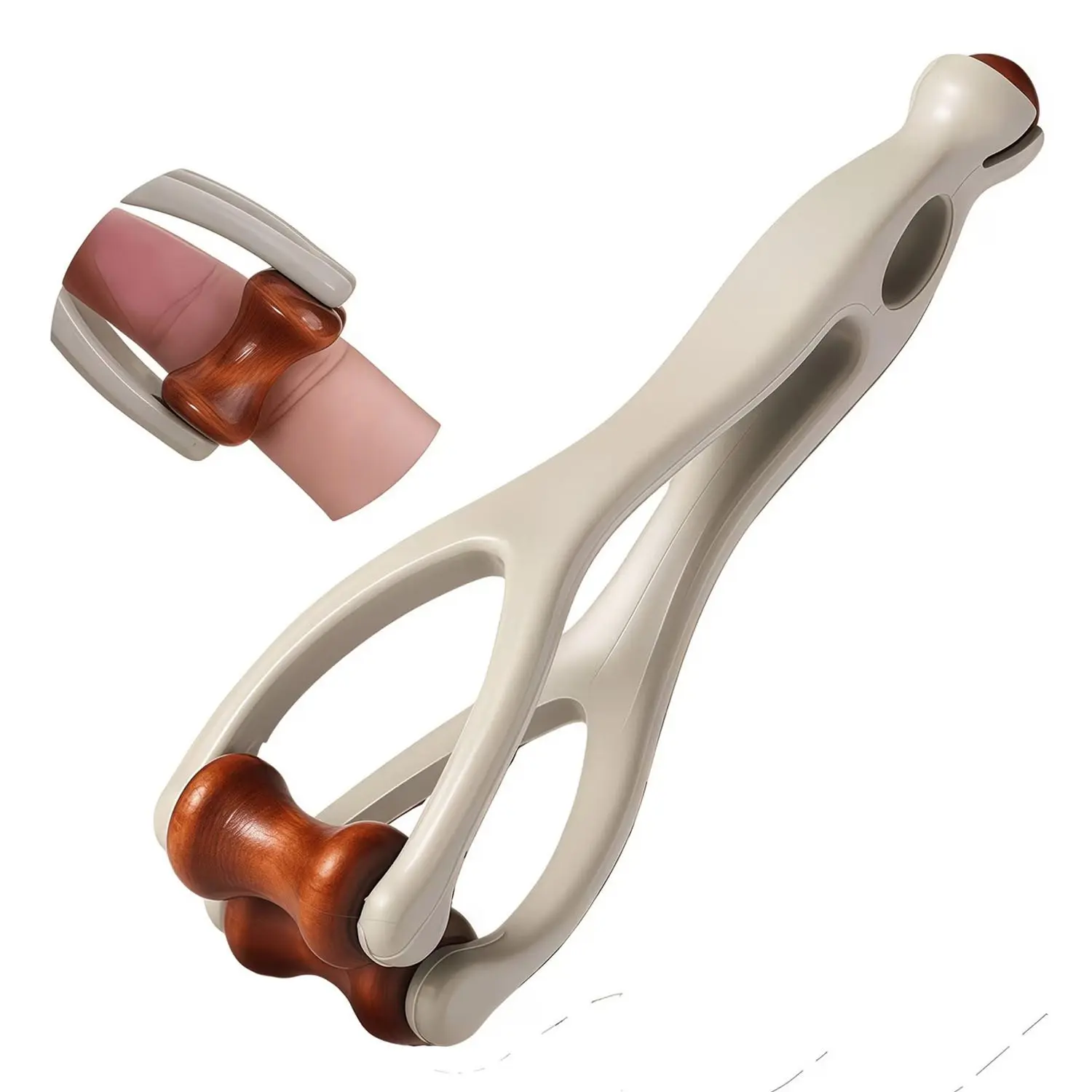 Solid Wood Finger Massager, Multifunctional Roller, Circular Massage Clamp, Stimulate Hand Acupoints, Relieve Joint Soreness, Home Hand Care Tool