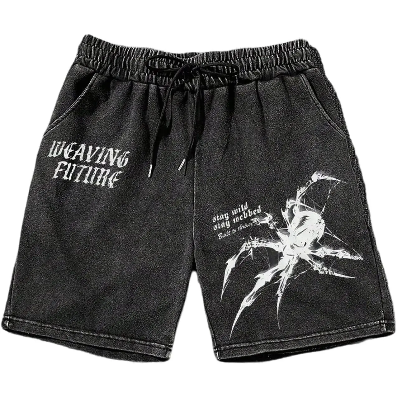 VIPWOLF Men's Lightning Graphic Shorts Gothic Distressed Y2k Workout Track Shorts Drippy Streetwear Cruise Outfits