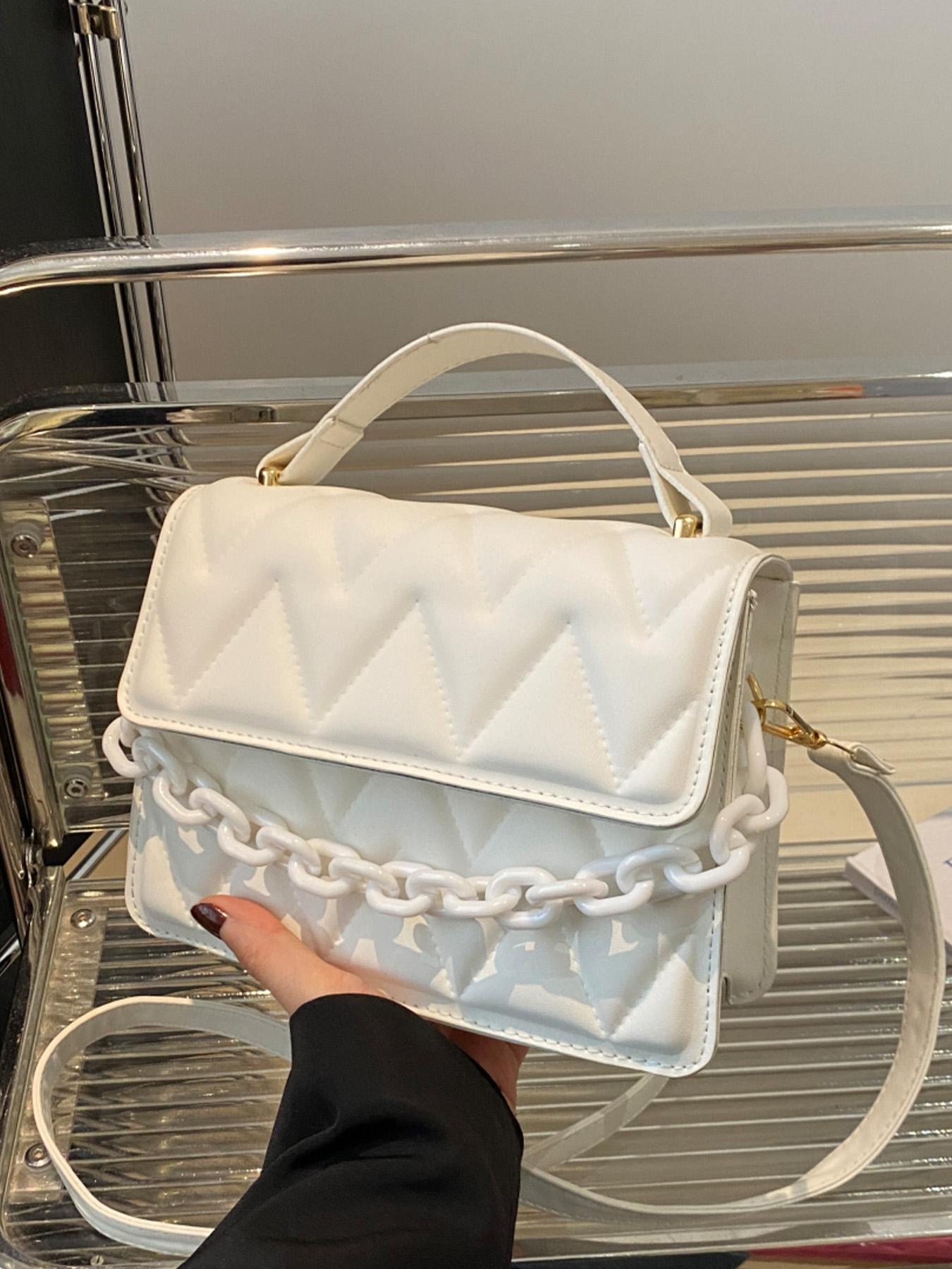 Women's Fashionable Quilted Design Handbag, Casual Versatile Chain Strap Crossbody Bag for Daily Used, Trendy All-match Commuter Bag