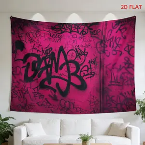 2D Flat - 2D Flat - 2D Plane- 2D Plane- A Large Mural Featuring Urban Graffiti And Street Art Designs, Decorating Walls of Bedrooms, Living Rooms, Meditation Spaces, And Offices