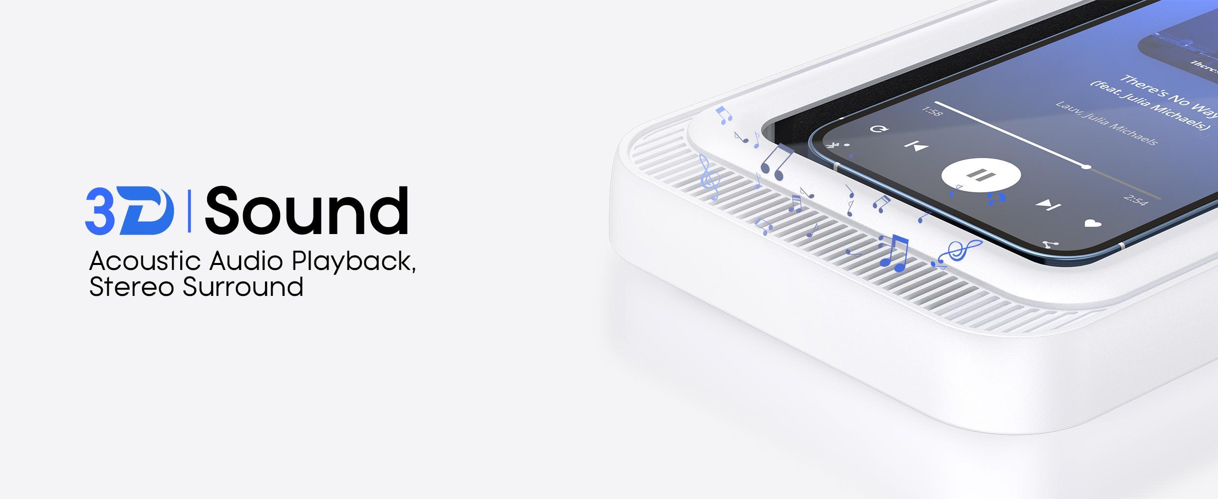 Shower Phone Holder with Speaker  480 Rotation, Wall Phone Mount for Shower Waterproof Anti Fog Shower Case