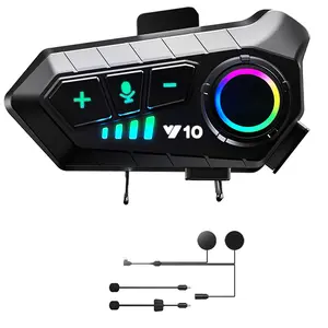 Y10 Motorcycle Helmet Headset, Motorcycle Accessories, Stereo Voice Control Bluetooth-compatible, Waterproof Ipx6, Rechargeable Battery, Long Lasting, Suitable for All Helmets #GLOBAL PICKS