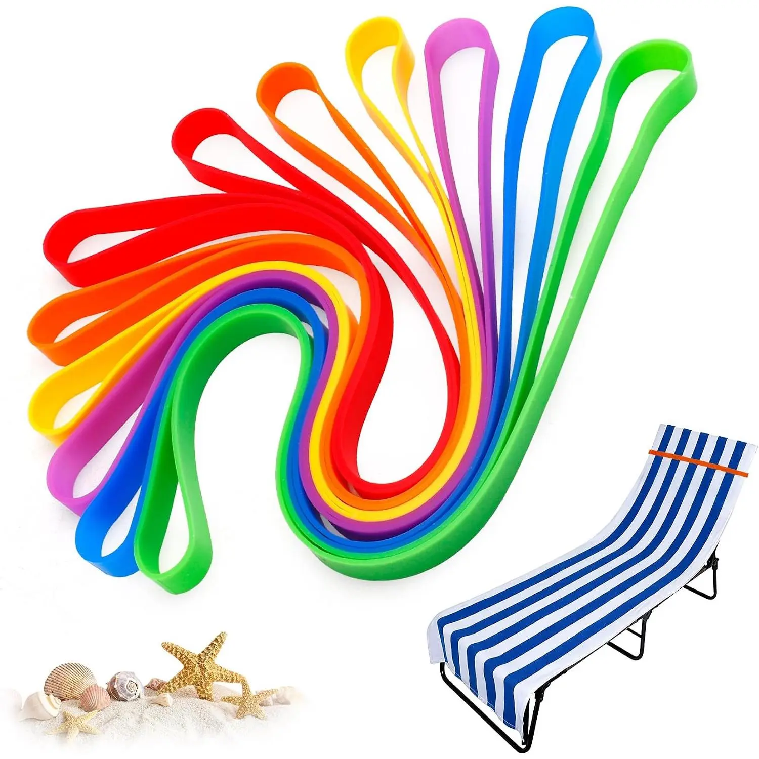 6 Pack Towel Bands Rubber Towel Clips for Beach Pool Cruise Chairs Water   Trip Essentials Necessities  Have  Family Office Decor Party Favors Supplies Needs Travel Gifts(1mm)