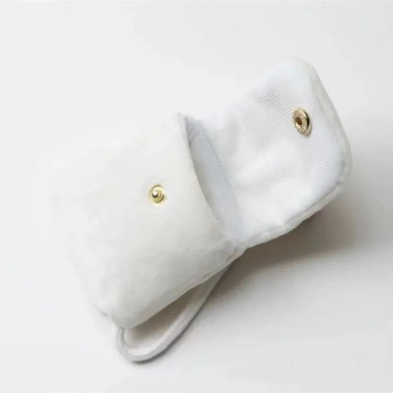 Kawaii Miffy Earphone Case Furry Plush Bunny CoinPurse Keychain for Girls Mini Backpack Purse Multi-Purpose Valentine's Day Gift