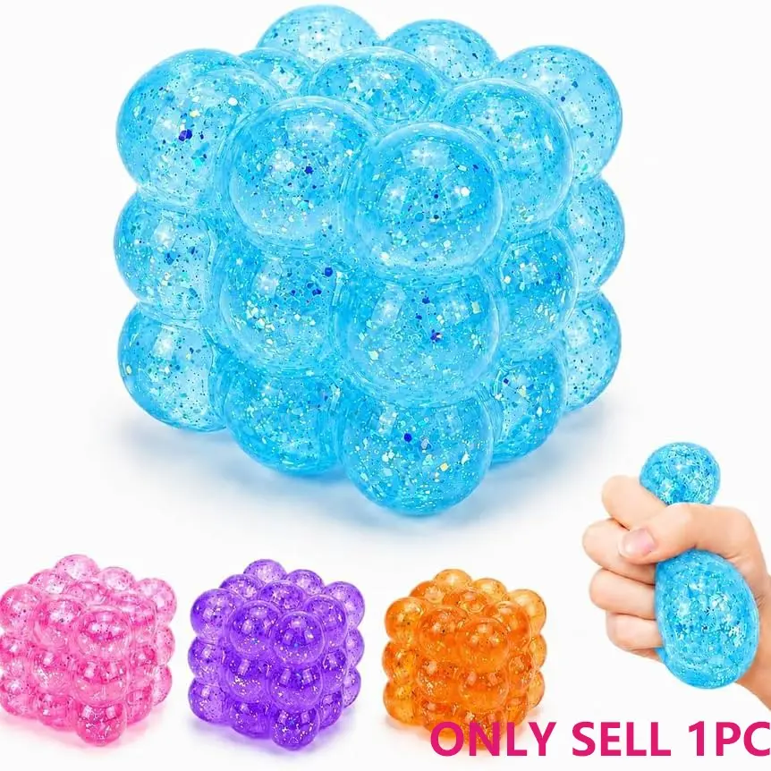 Squishy Cube Fidget Toys, Stress Ice Cube Squeeze Squishies, Anxiety Relief Squeeze Balls, Quiet Classroom Prizes, Birthday Gifts for Kids Teens