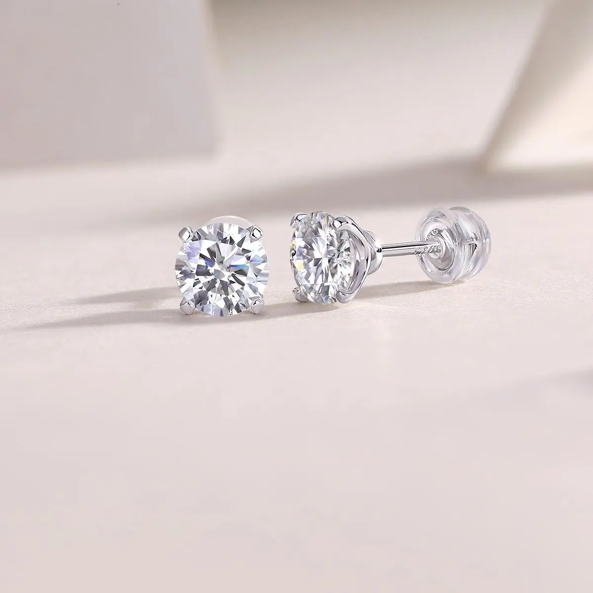 1ct Moissanite Stud Earrings S925 Silver – Luxury Rhymes Design – Fast US Shippi