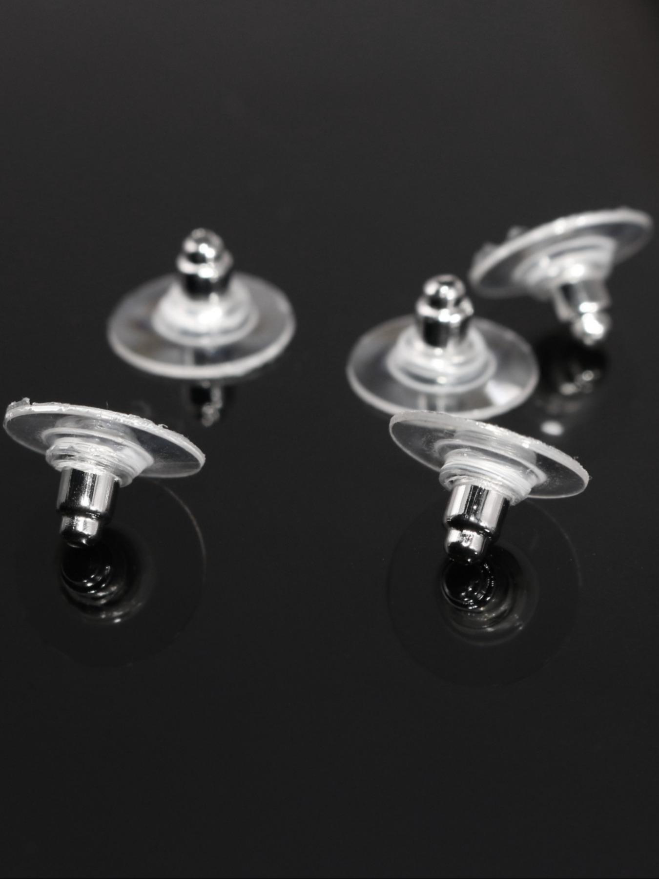 100pcs Solid Color Non-slip Earring Backs for Earrings, Portable and Lightweight Ear Safety Back, Diy Earring Repair Accessories