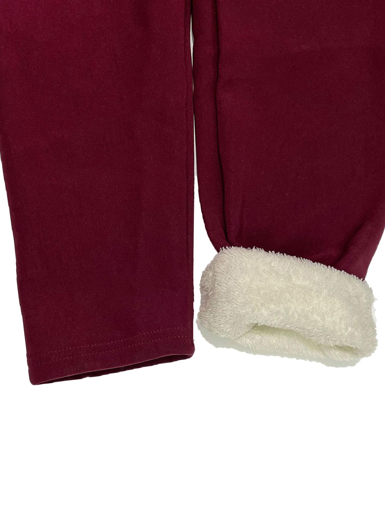 Women's Fall Winter High Waist Fleece Lined Leggings, Skinny Yoga Bottoms, Sporty Tight-Fitting Yoga Pants with Pockets, Warm Thick Woven Fabric