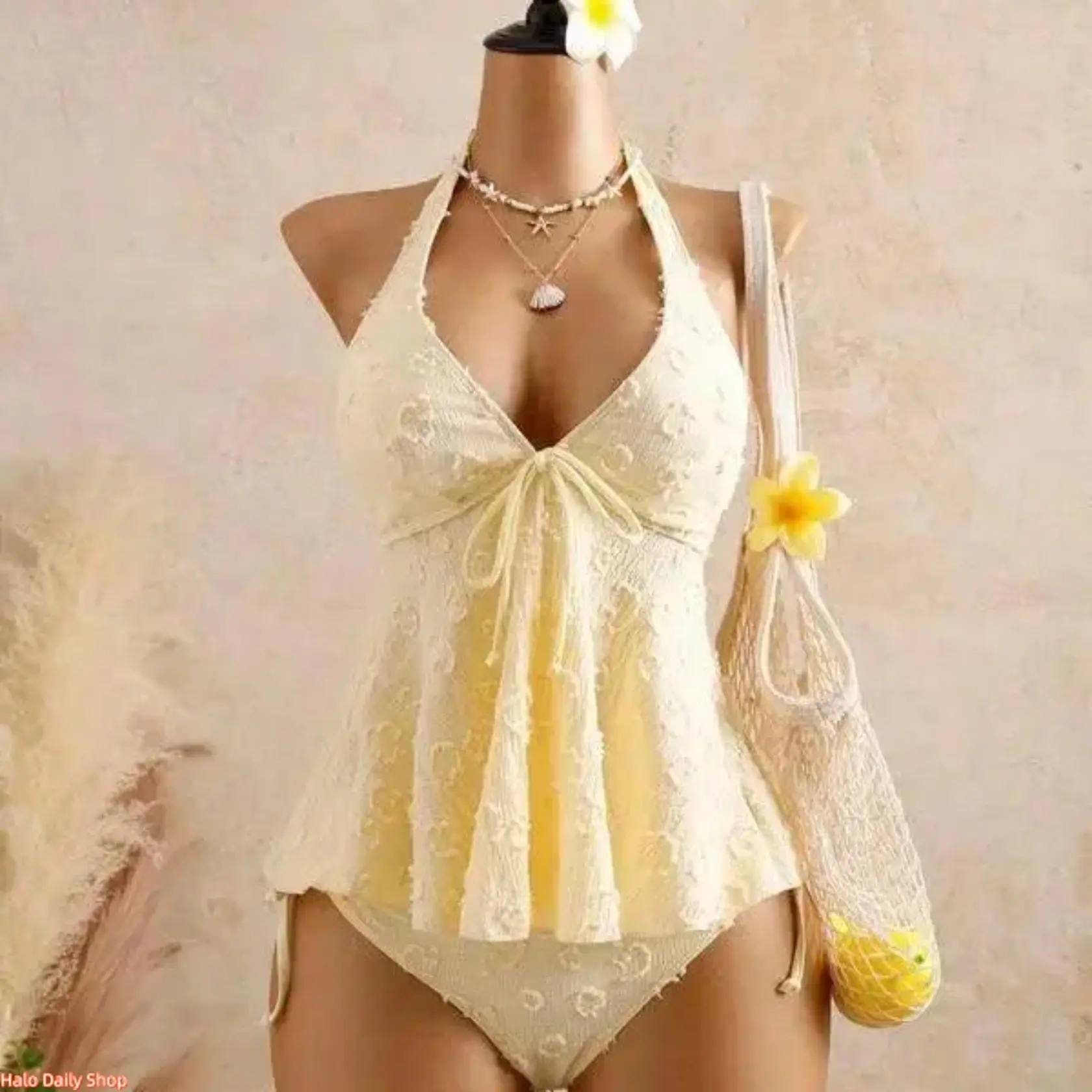 Women' s fashion tankini swimsuit, stylish two-pieceswimwear, one-piece swimsuits for hot springs and beach,comfortable beachwear suitable for parties and vacations