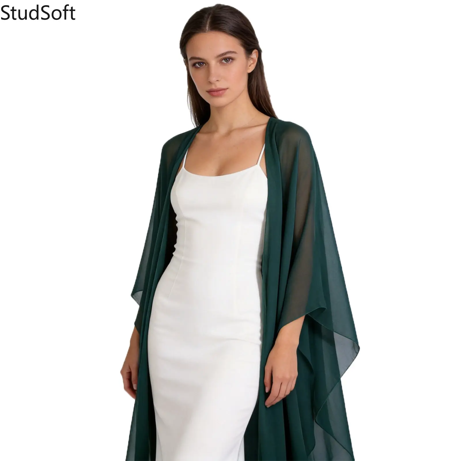 Women's Sheer Chiffon Open Front Shawl Wrap, Cardigan for Evening Wear, Swimsuit Cover Up for Weddings & Parties, Polyester Clothes,back to school,back to school haul