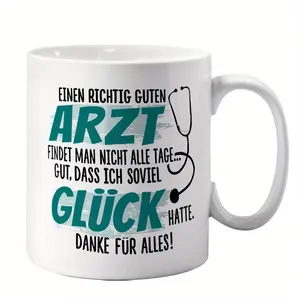 1pc of German 8-Color Ceramic Mug 11Oz/15Oz, a Fun Gift, Microwave Safe, Mug for Doctors, Thank You Gift for Doctors, Thank You Mug, Beautiful Sayings, Lovely Designs, Coffee Cup, Profession, Coffee Mug
