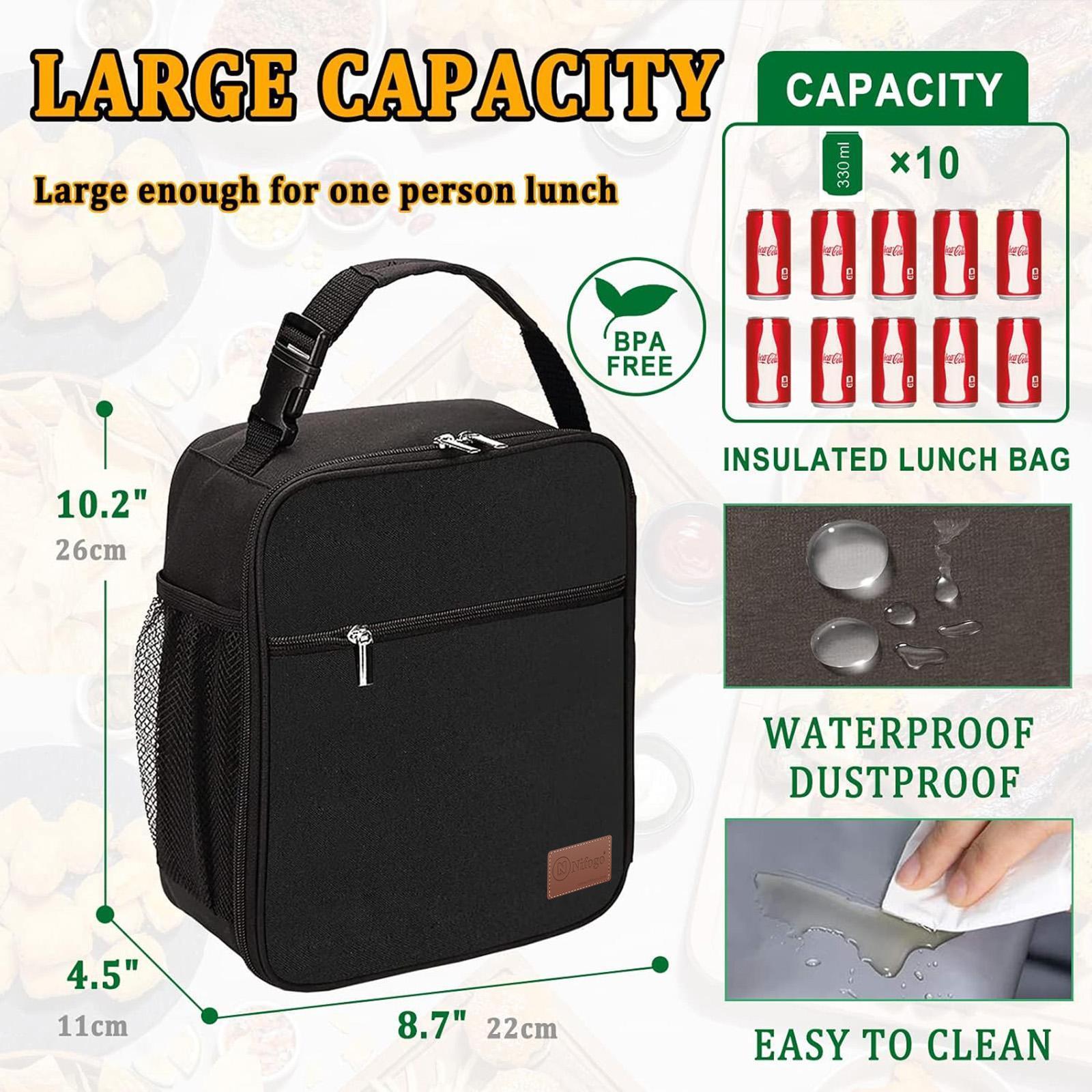 Lunch Box for Men - Reusable Lunch Bag Men Adult Women- Insulated Small LunchBox
