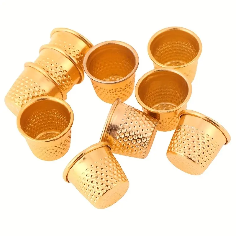 10pcs Finger Thimble, Sewing Grip Finger Metal Shield, Needle Protector, Durable Design, Ideal for Craftsmen & DIY Enthusiasts