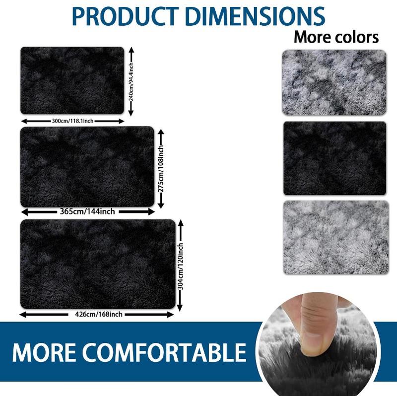 Non slip 10x14 ft super soft fluffy bedroom rug modern plush living room area rug in blacklight gray dark gray Thanksgiving home gift