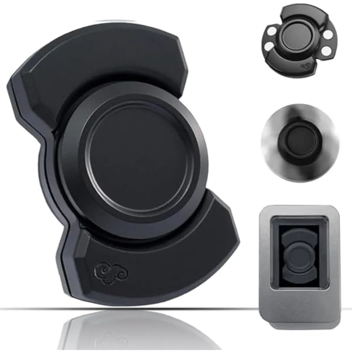 3 in 1 Metal Fidget Toys for Adults - Compact, Small Size Office-Friendly Fidget Slider Clicker with 10-Ball Bearing, Smooth Stable Spin, Premium Zinc Alloy Stress Relief Desk Toy, Premium Metallic Finish, Work, 3-Minute Spins, Boost Productivity